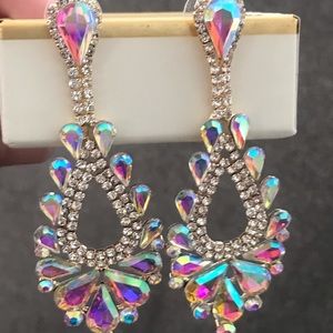 Iridescent crystal earrings